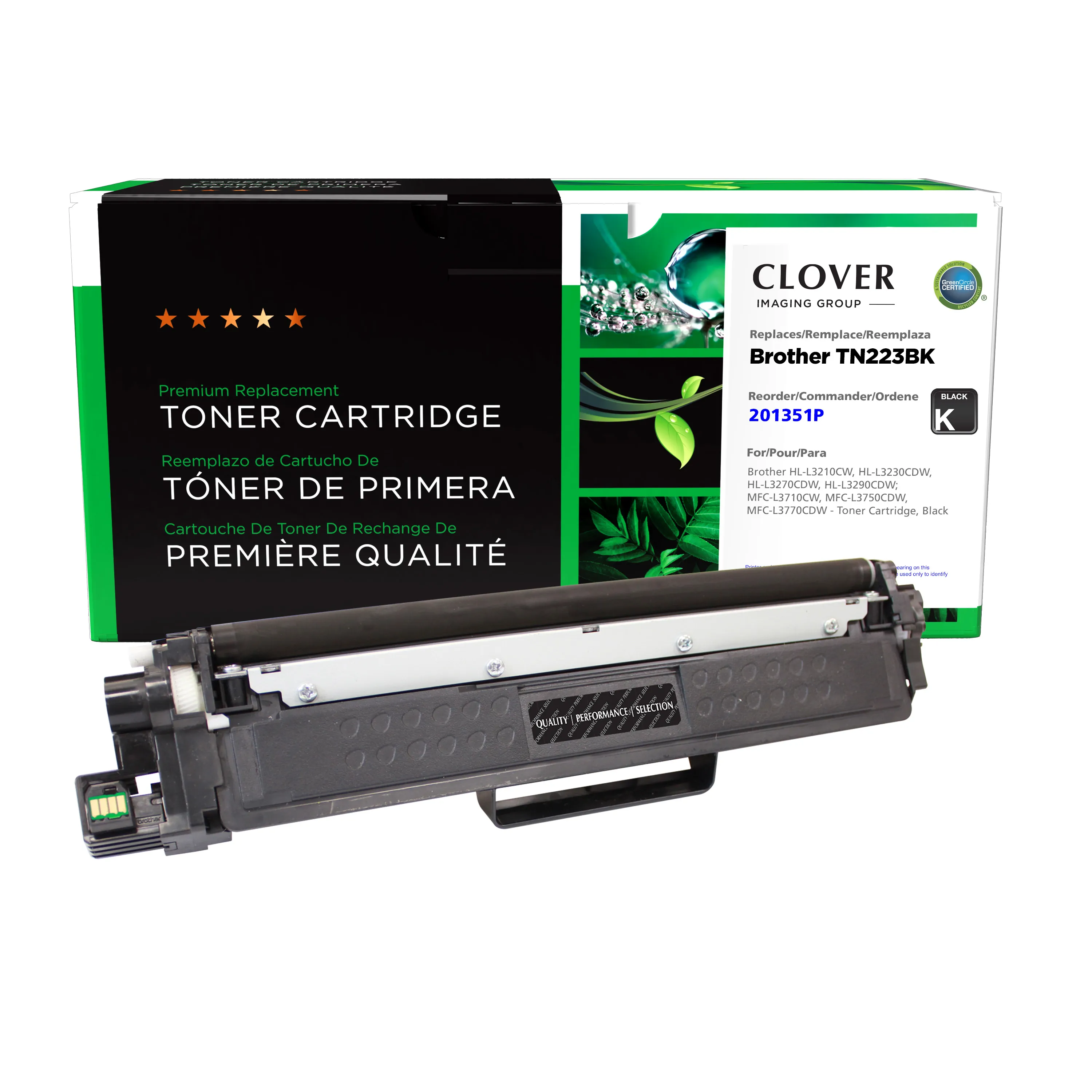 Brother TN223BK Remanufactured Black Color Laser Cartridge