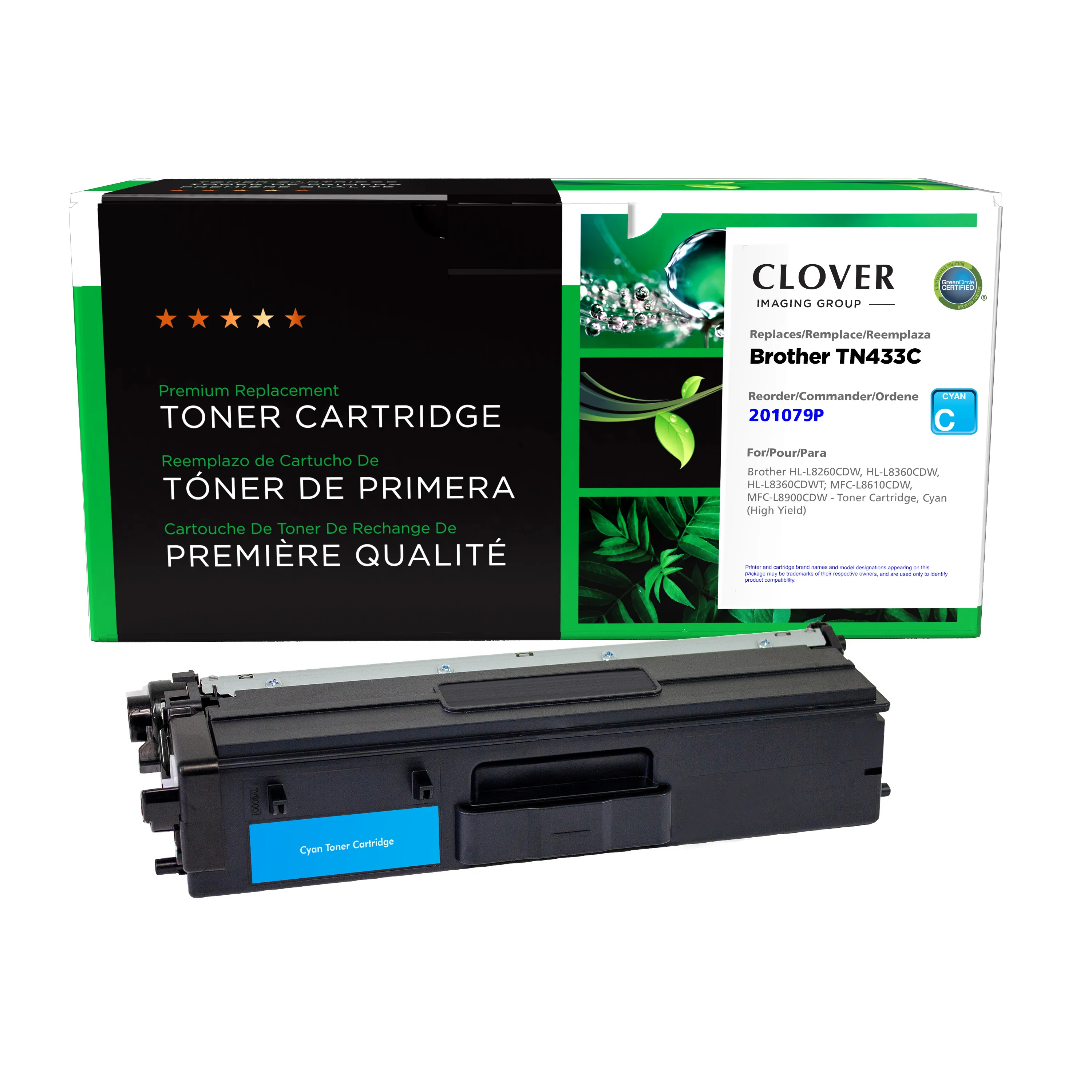 Remanufactured Cyan High-Yield Toner, Replacement for TN433C, 4,000 Page-Yield Remanufactured Cyan High-Yield Toner, Replacement for TN433C, 4,000 Page-Yield