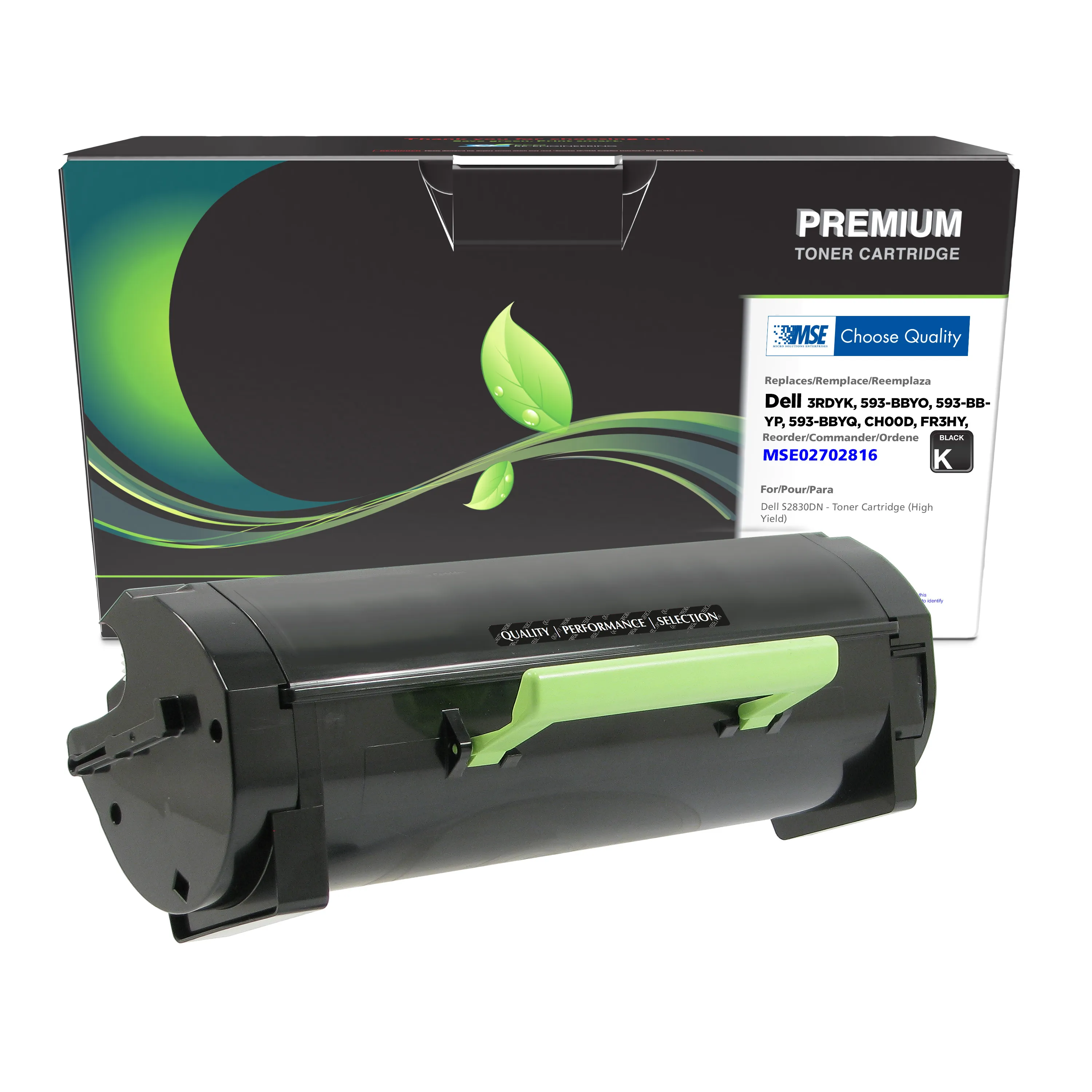 thumbnail image 2 of Black Toner Cartridge For Dell S2830dn Printer – 8,500 Page Yield, ISO Certified, Replaces 593-BBYP 2 of 6