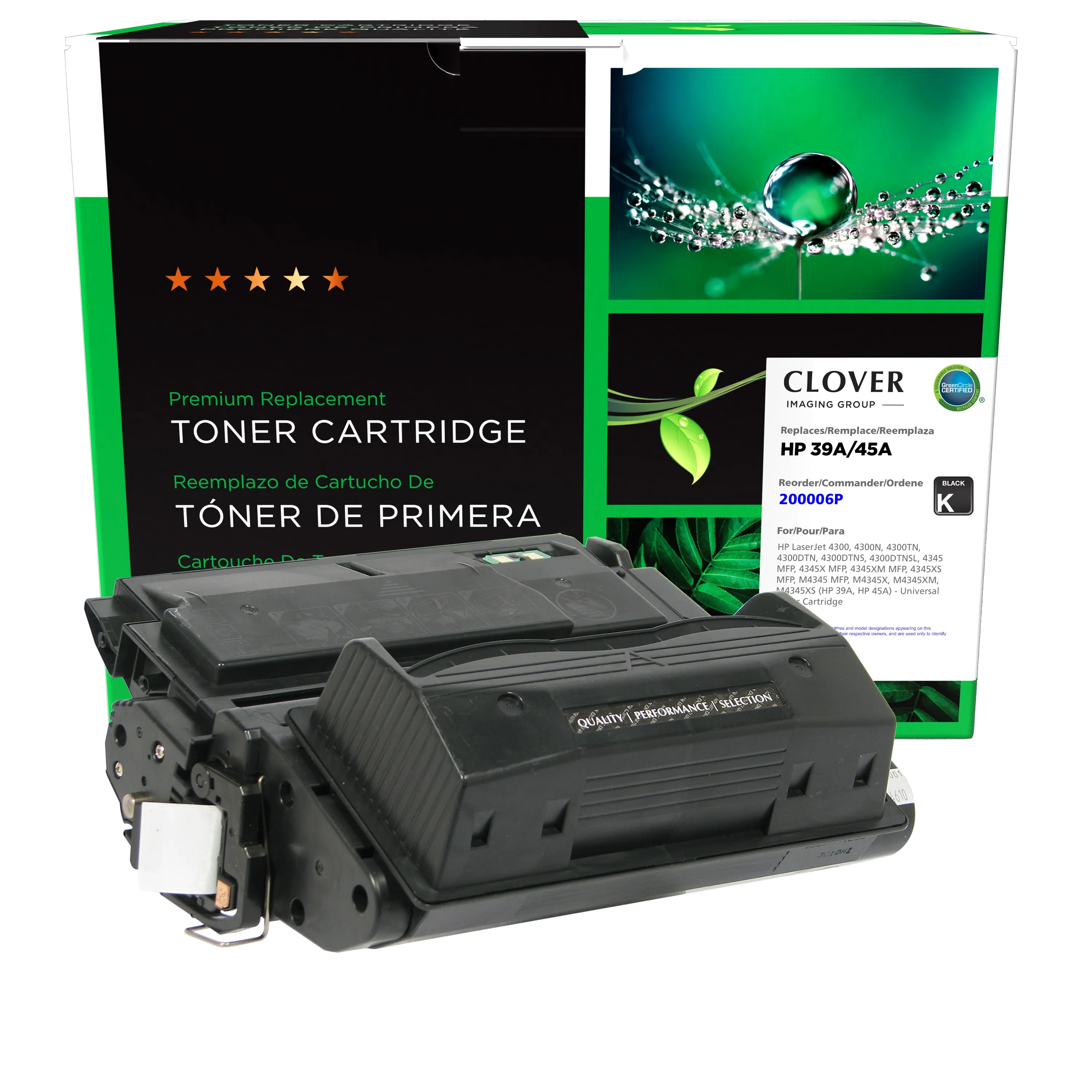 HP Q1339A Q5945A Remanufactured Black Laser Cartridge | Clover
