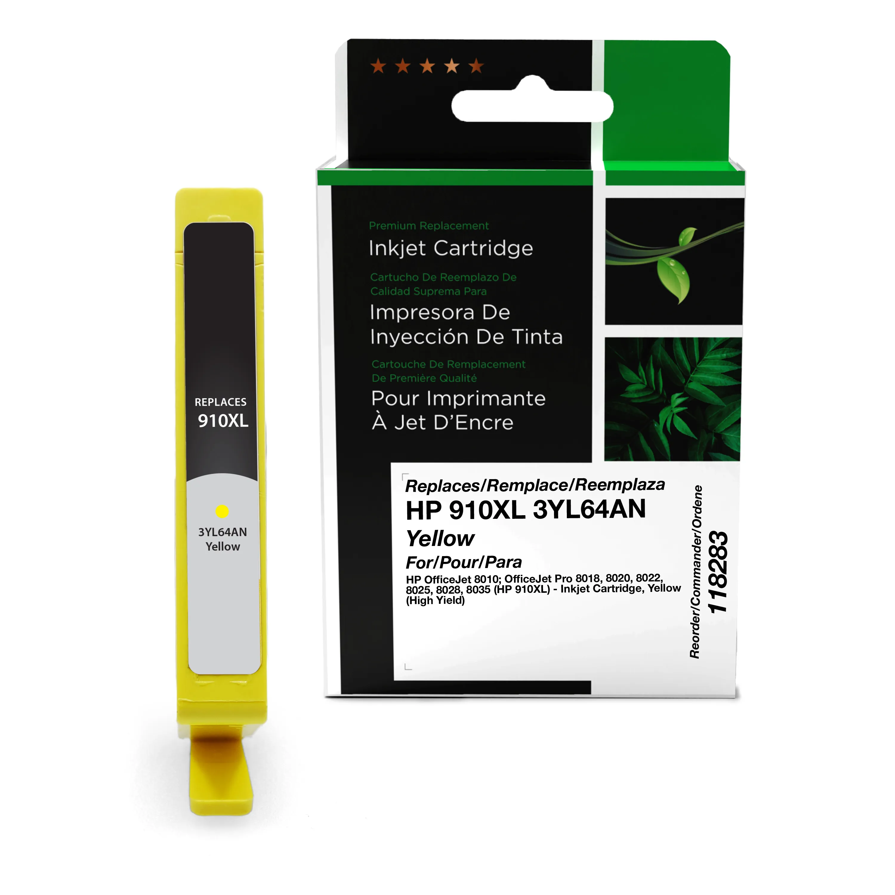 Remanufactured Yellow High-Yield Ink, Replacement for 910XL (3YL64AN), 825 Page-Yield Remanufactured Yellow High-Yield Ink, Replacement for 910XL (3YL64AN), 825 Page-Yield