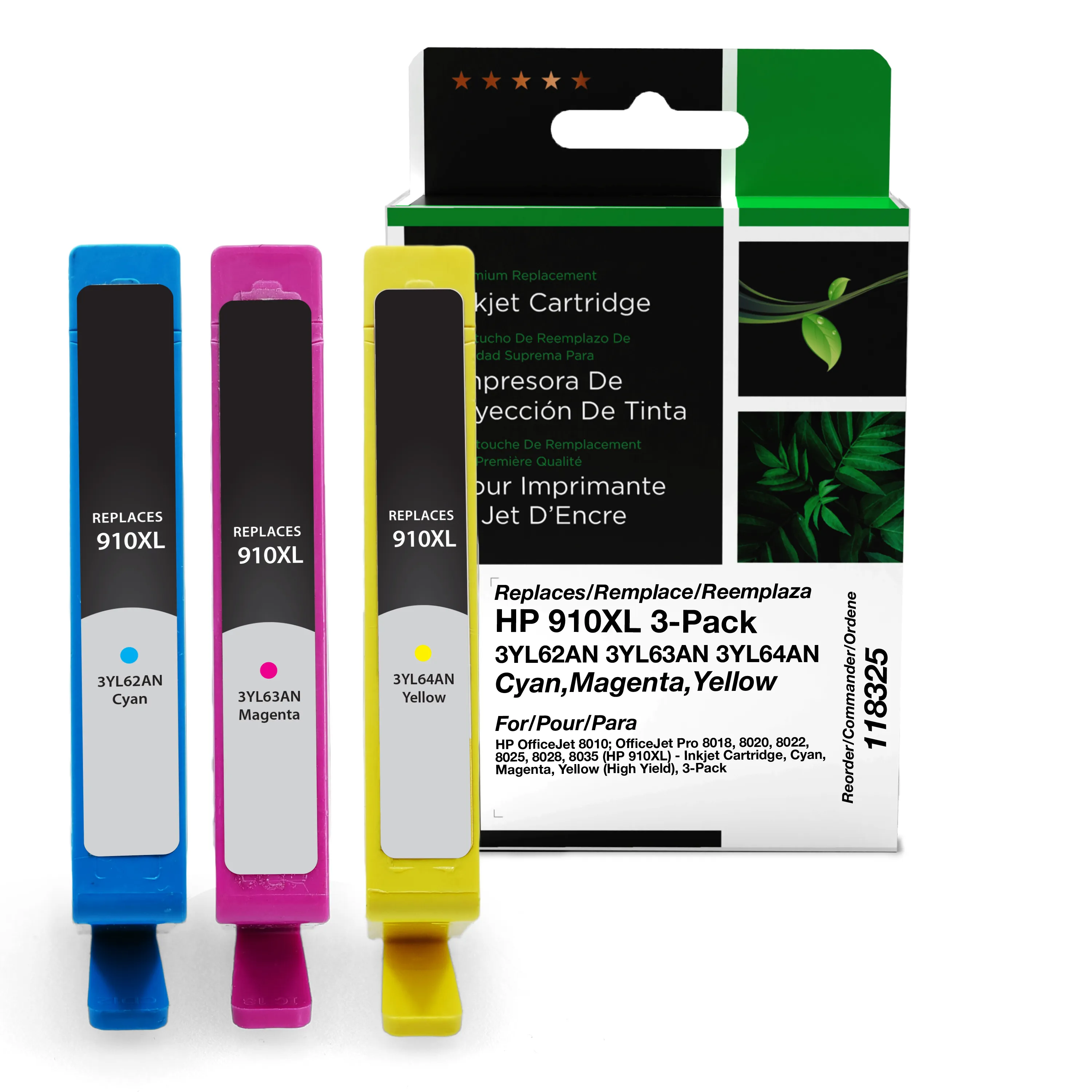 Remanufactured Cyan High-Yield Ink, Replacement for 910XL (3YL62AN), 825 Page-Yield Remanufactured Cyan High-Yield Ink, Replacement for 910XL (3YL62AN), 825 Page-Yield