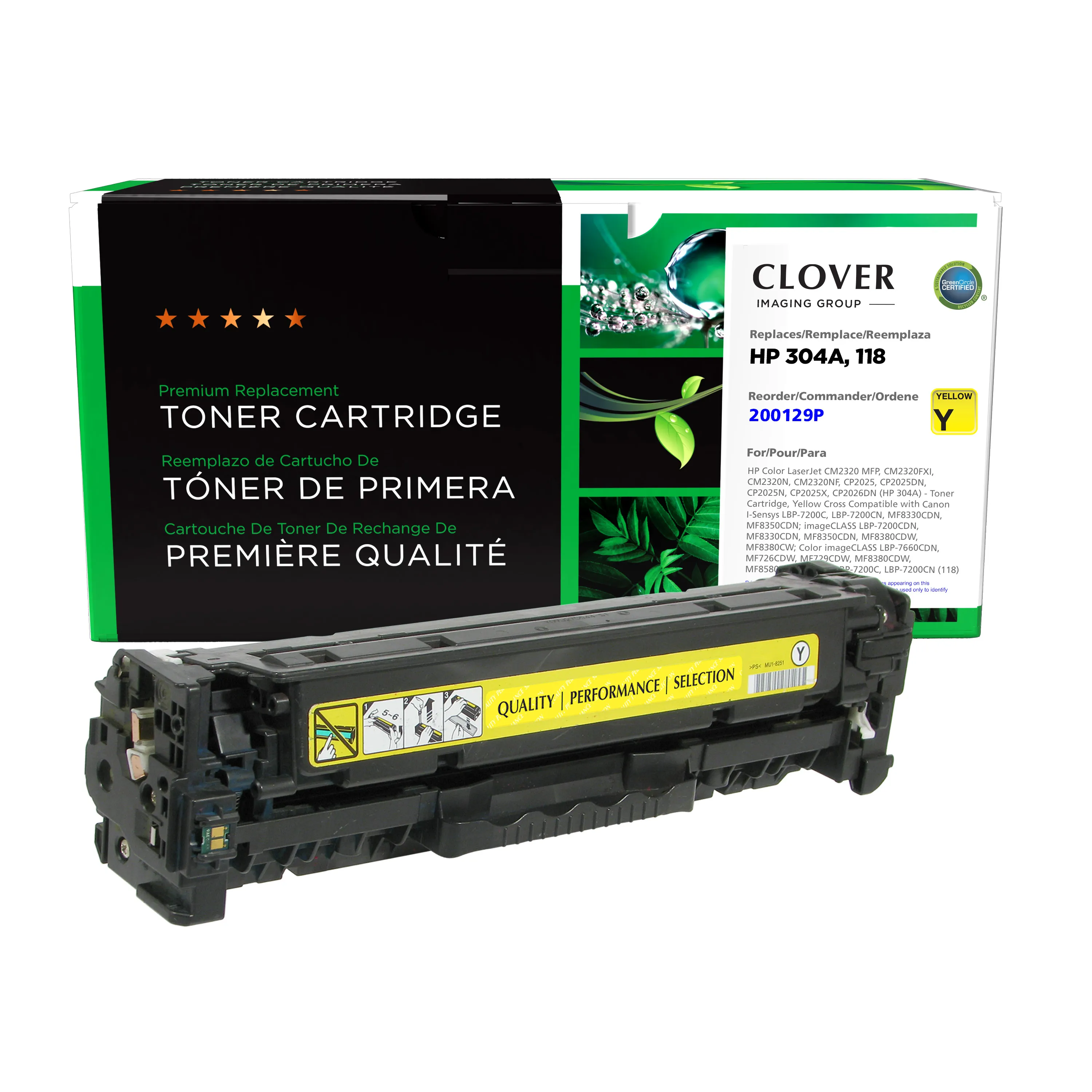 HP 304A, (CC532A) Yellow Original LaserJet Toner Cartridge