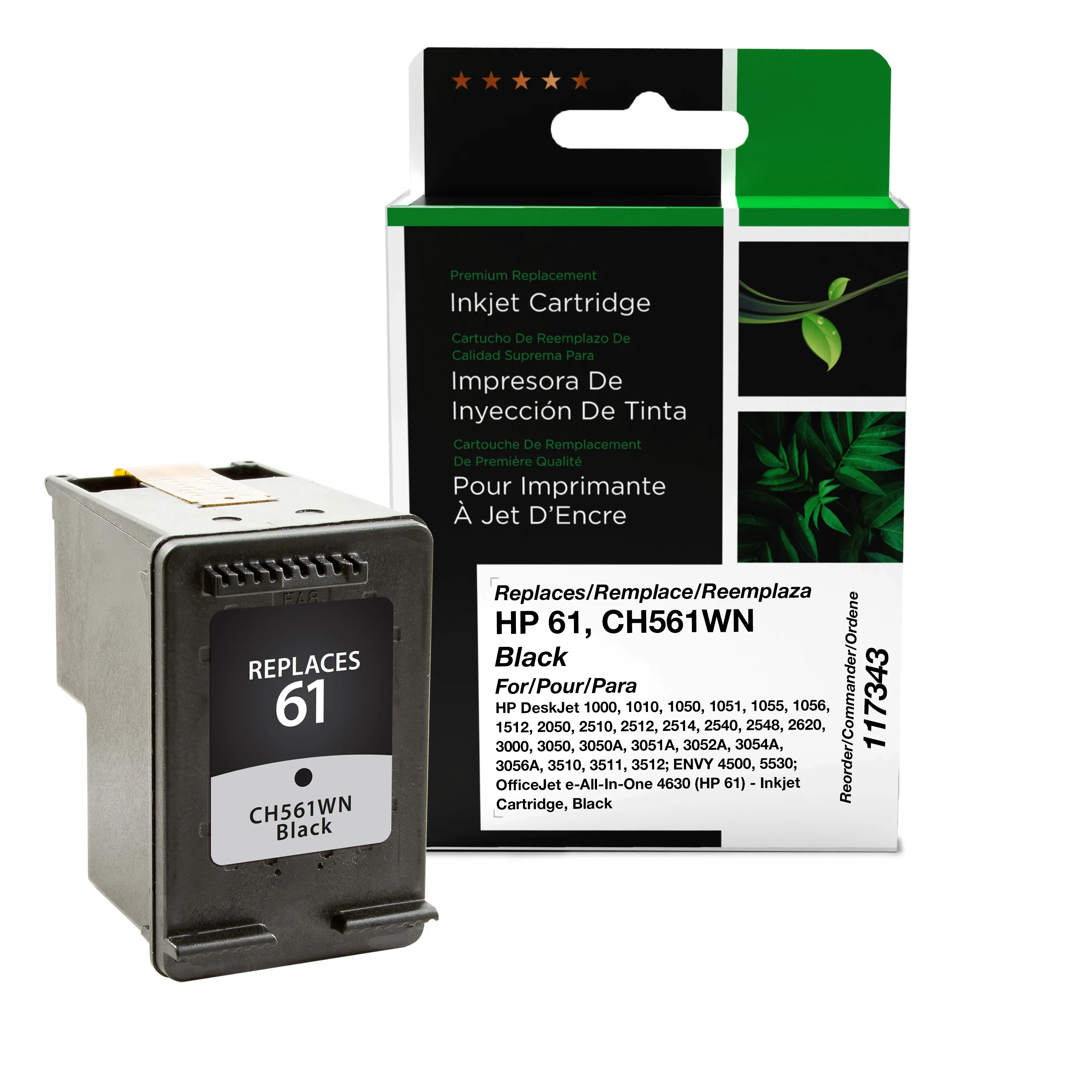 HP CH561WN Remanufactured Black Ink Cartridge | Clover Imaging USA