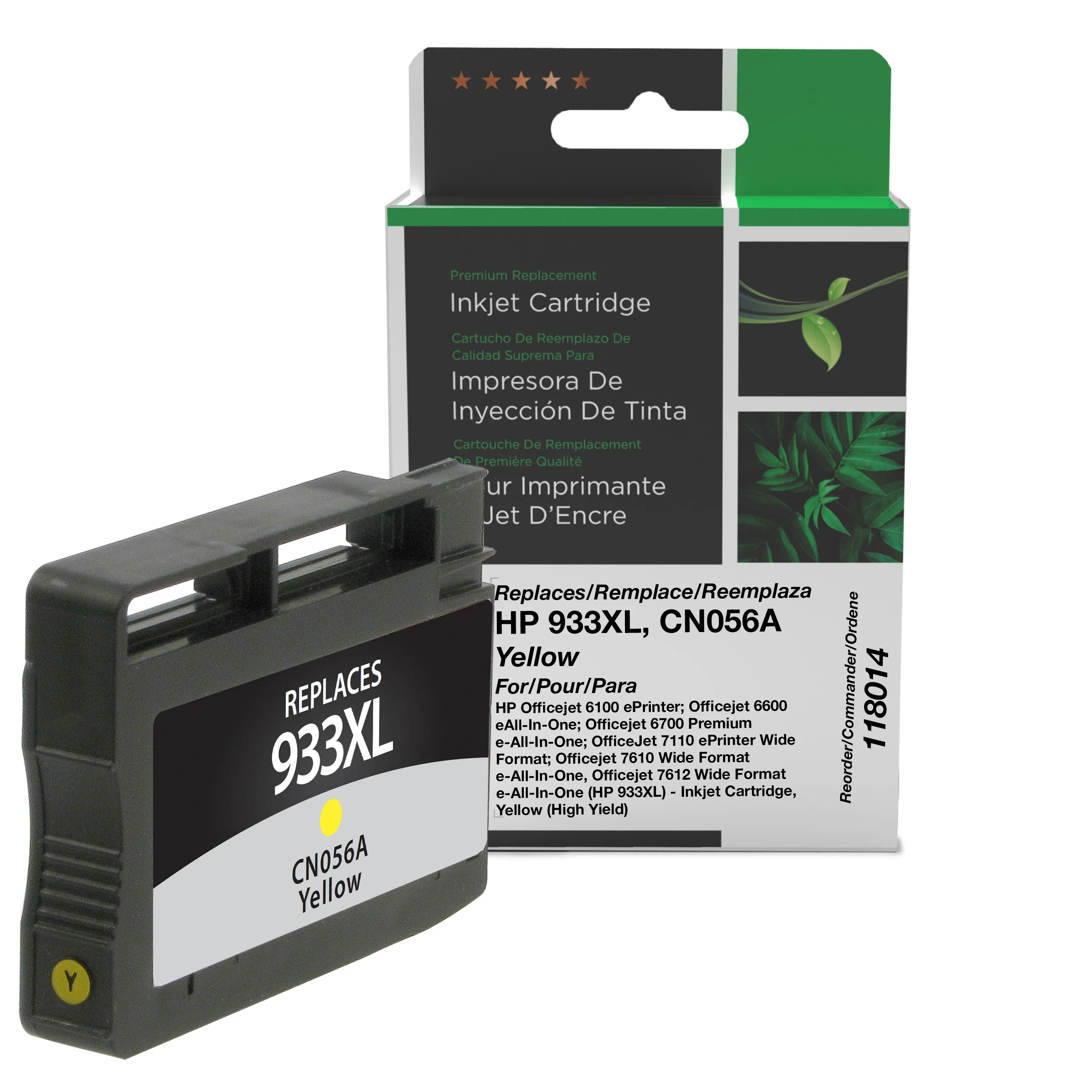 Remanufactured Cyan High-Yield Ink, Replacement for 933XL (CN054A), 825 Page-Yield