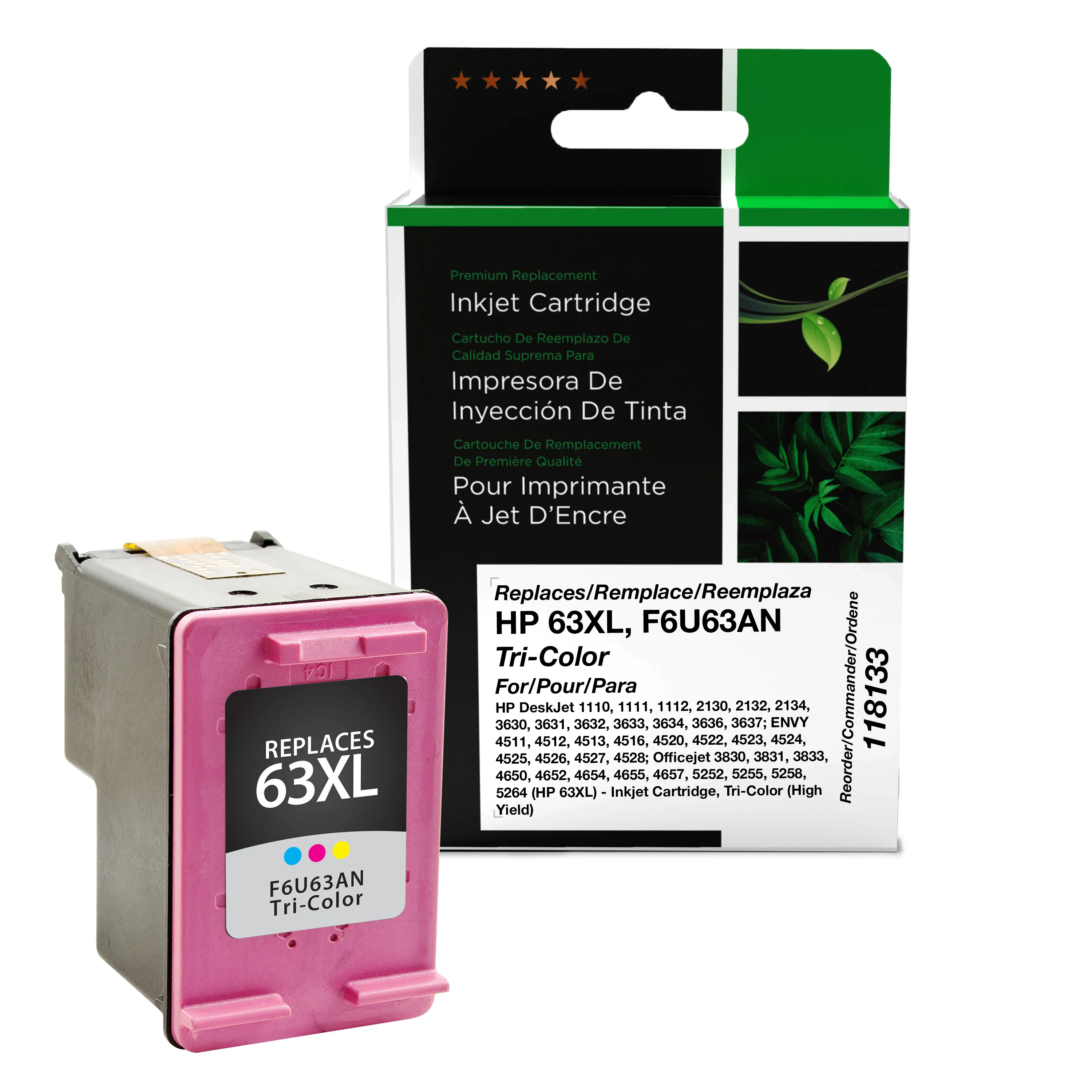 Tri Color Ink HP F6U63AN Remanufactured Tri-Color Ink Cartridge | Clover Imaging USA