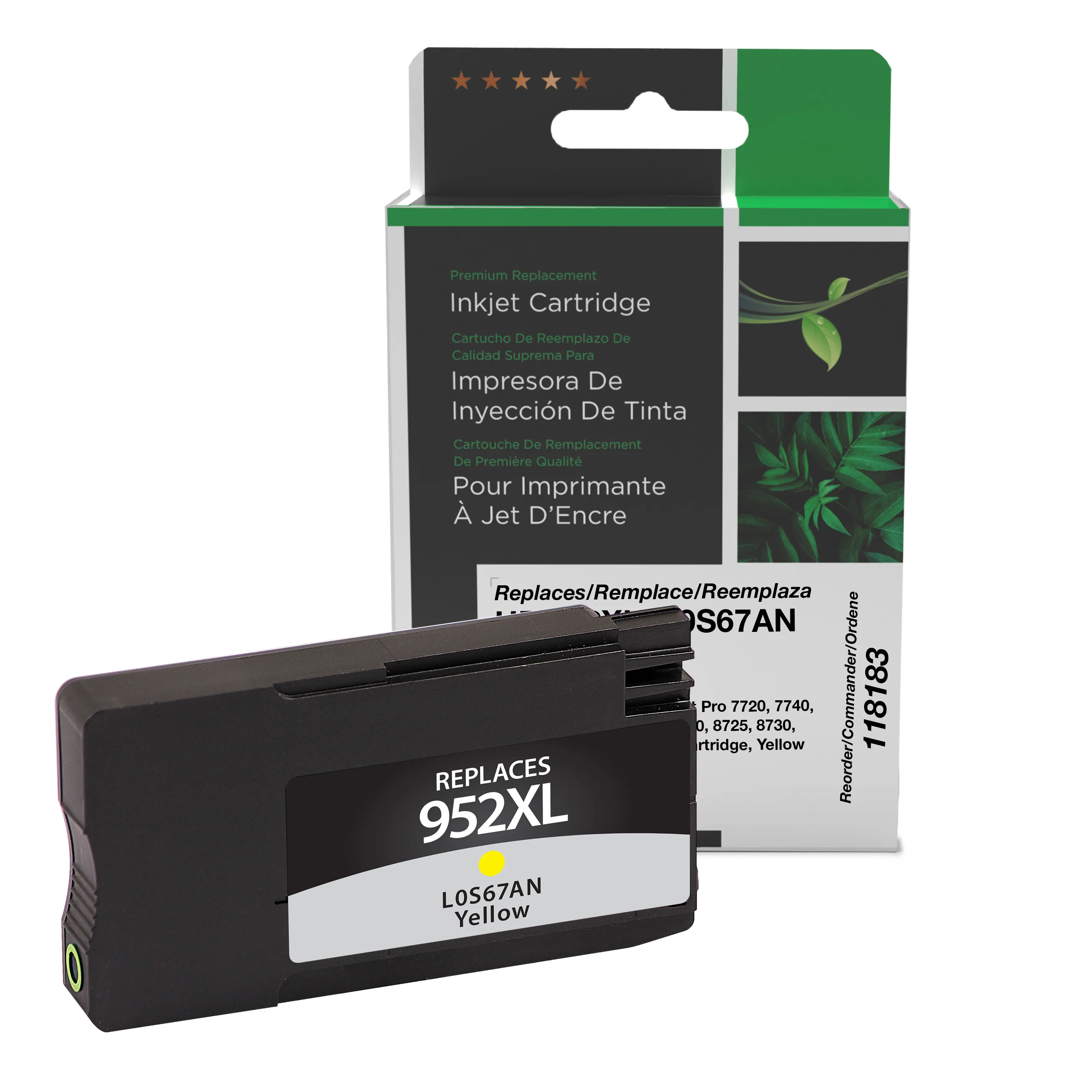 Remanufactured Yellow High-Yield Ink, Replacement for 952XL (L0S67AN), 1,600 Page-Yield Remanufactured Yellow High-Yield Ink, Replacement for 952XL (L0S67AN), 1,600 Page-Yield