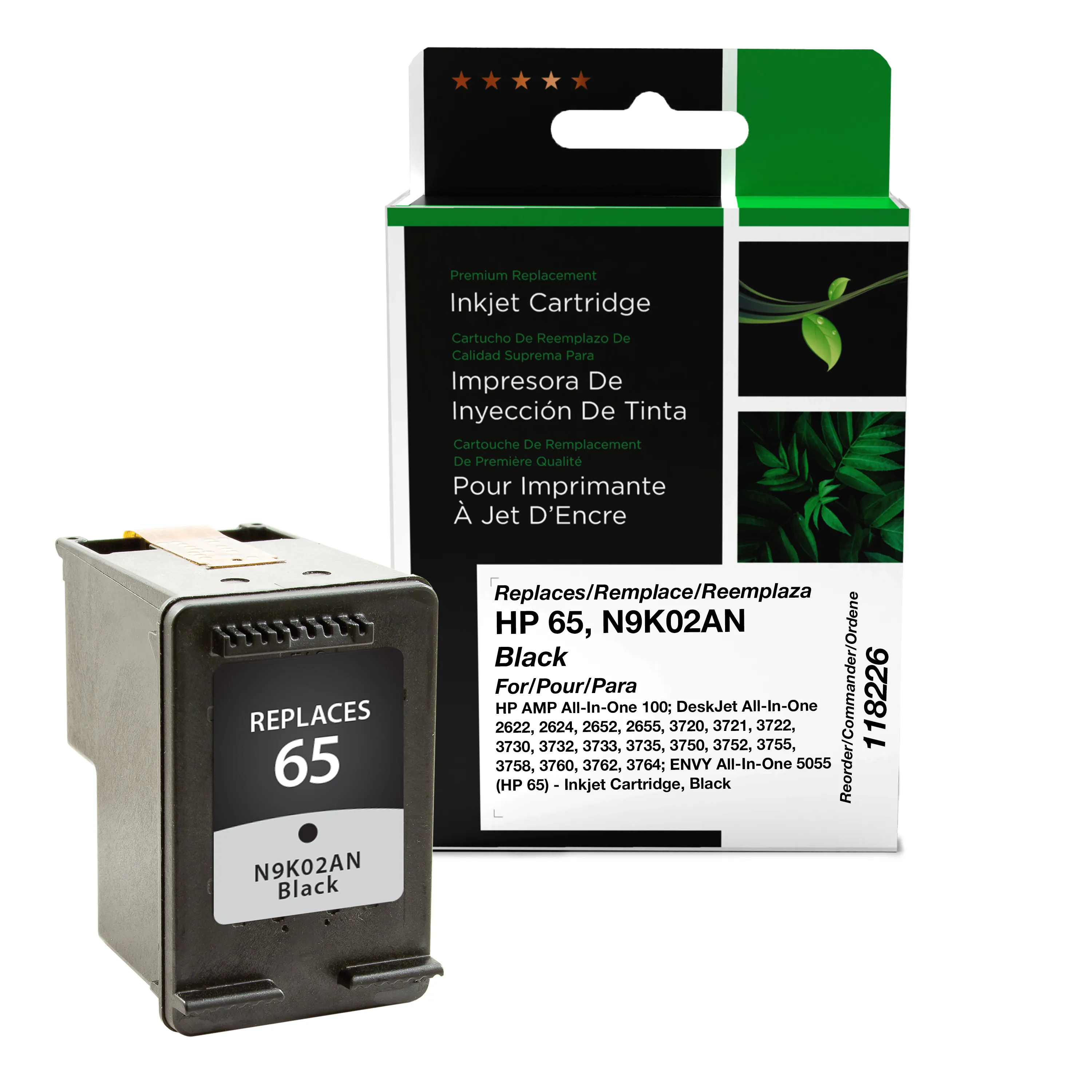 Remanufactured Black Ink, Replacement for 65 (N9K02AN), 120 Page-Yield