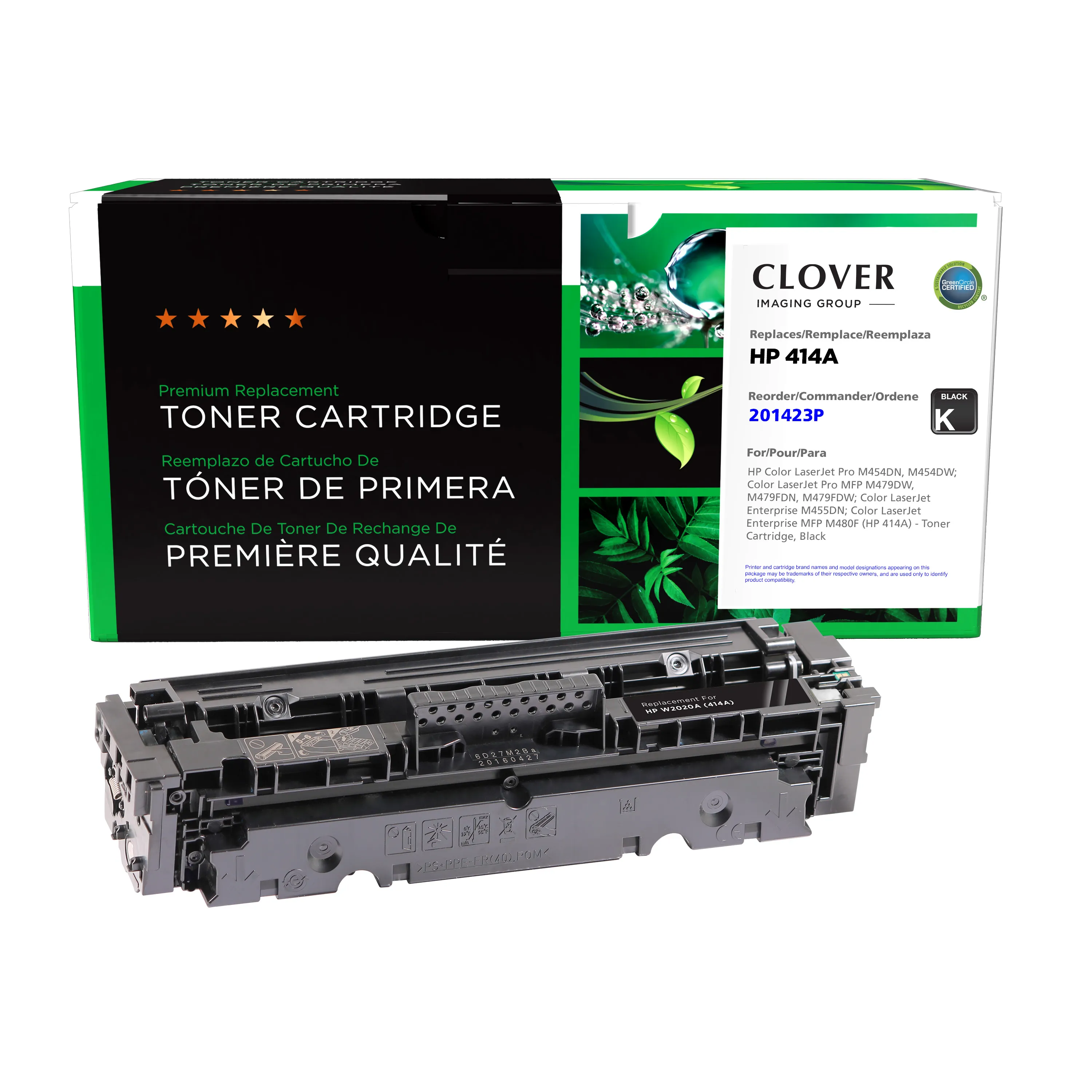Remanufactured Black Toner, Replacement for 414A (W2020A), 2,400 Page-Yield Remanufactured Black Toner, Replacement for 414A (W2020A), 2,400 Page-Yield