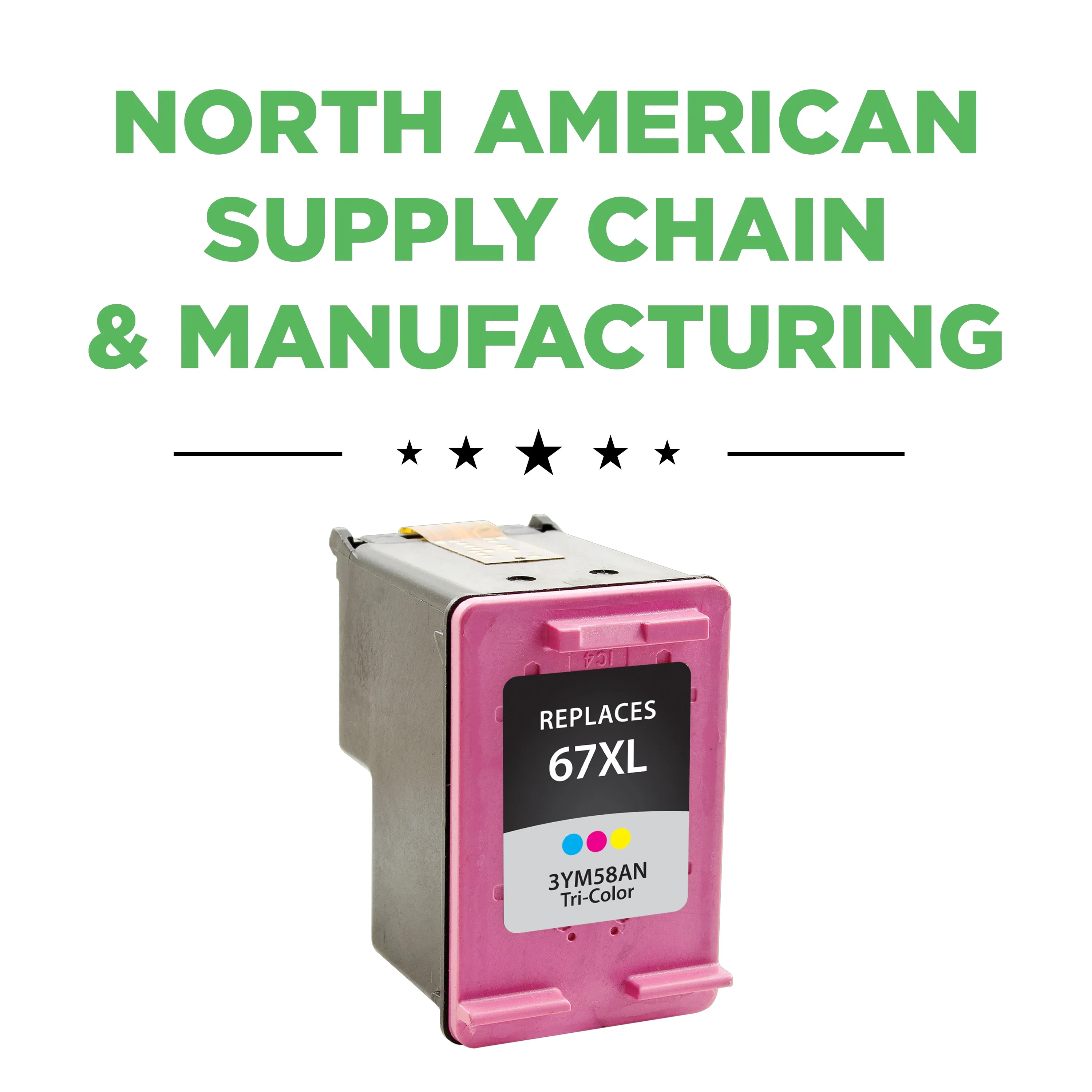 Remanufactured Tri-Color Ink, Replacement for 67XL (3YM58AN), 200 Page-Yield Remanufactured Tri-Color Ink, Replacement for 67XL (3YM58AN), 200 Page-Yield