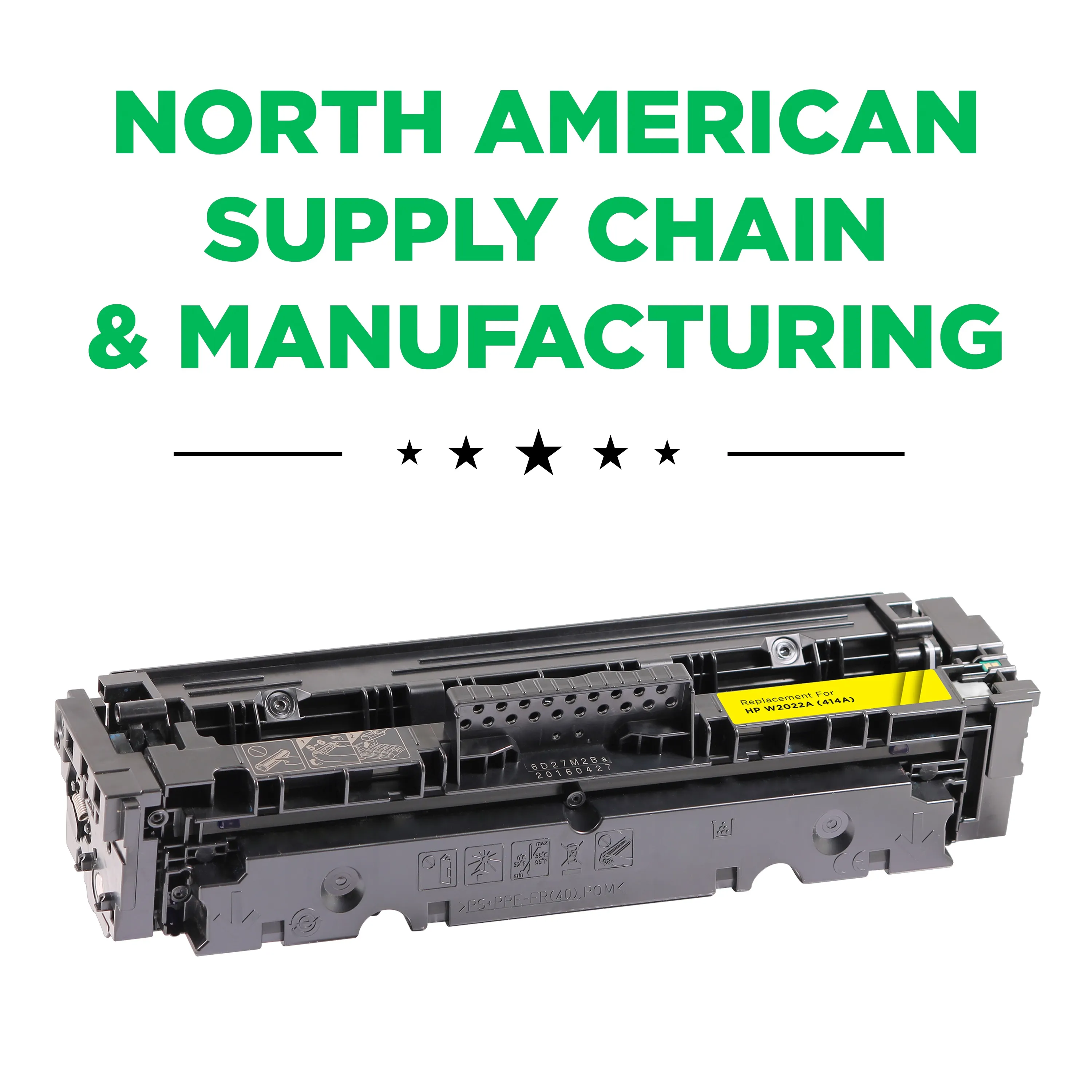 Remanufactured Yellow Toner, Replacement for 414A (W2022A), 2,100 Page-Yield Remanufactured Yellow Toner, Replacement for 414A (W2022A), 2,100 Page-Yield
