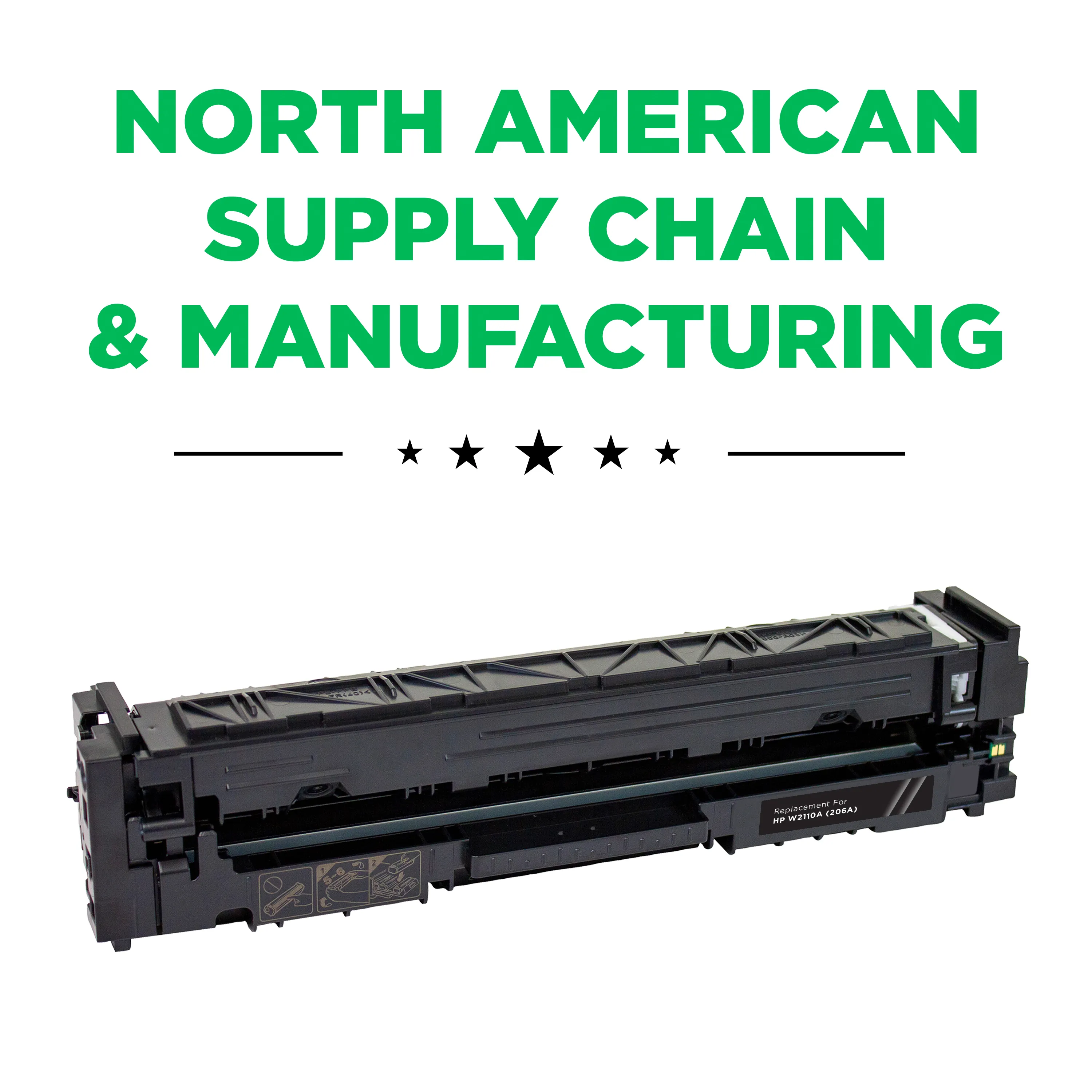 Remanufactured Black Toner, Replacement for 206A (W2110A), Page-Yield 1,350