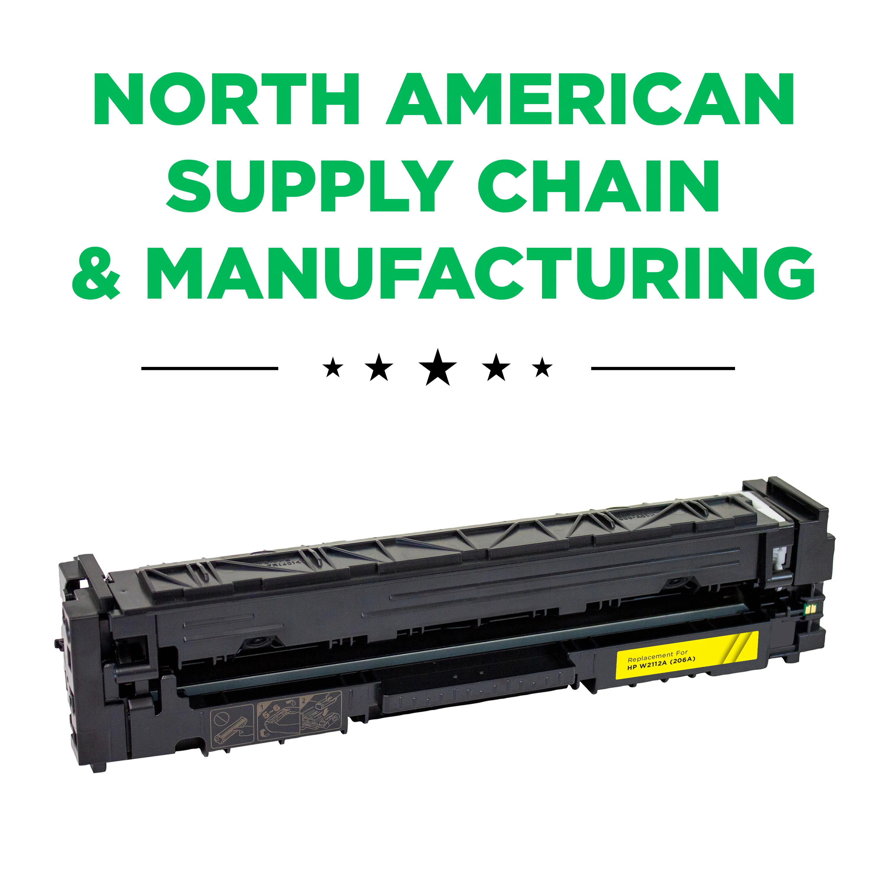 Remanufactured Yellow Toner, Replacement for 206A (W2112A), Page-Yield 1,250 Remanufactured Yellow Toner, Replacement for 206A (W2112A), Page-Yield 1,250