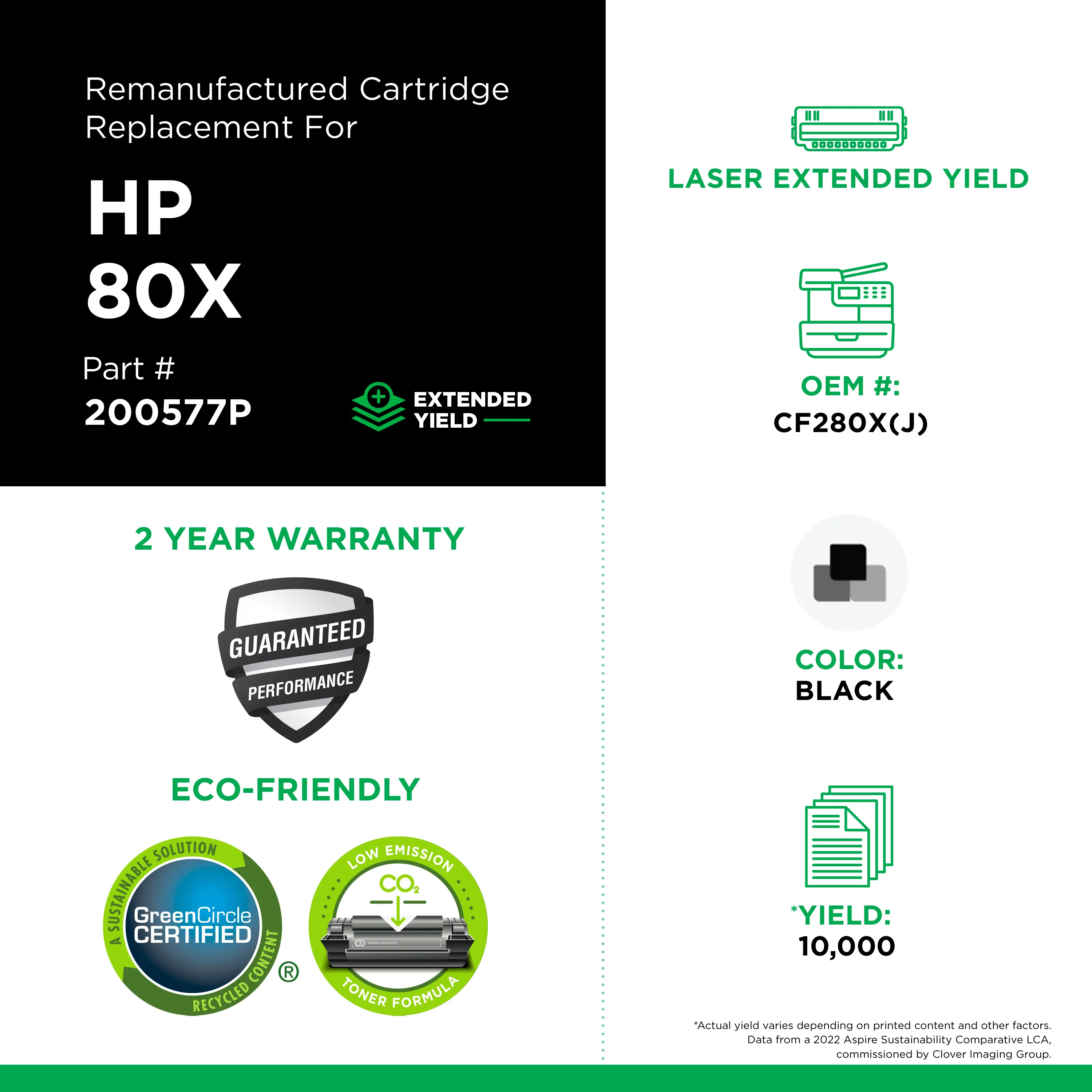 HP CF280X(J) Remanufactured Black Laser Cartridge | Clover