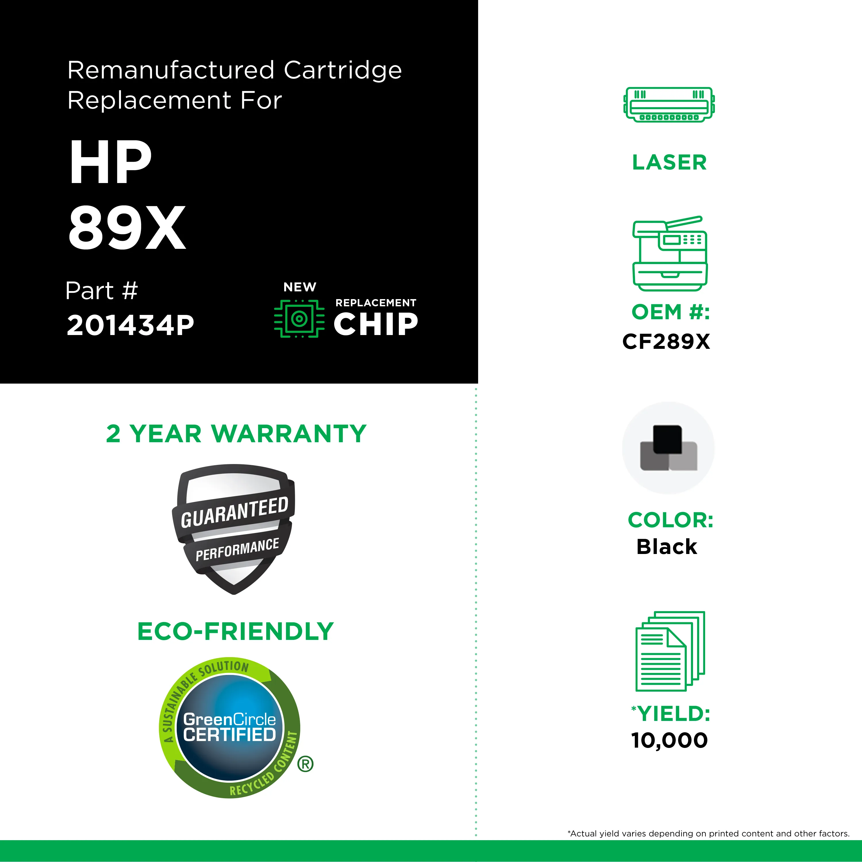 HP CF289X Remanufactured Black Laser Cartridge | Clover Imaging USA