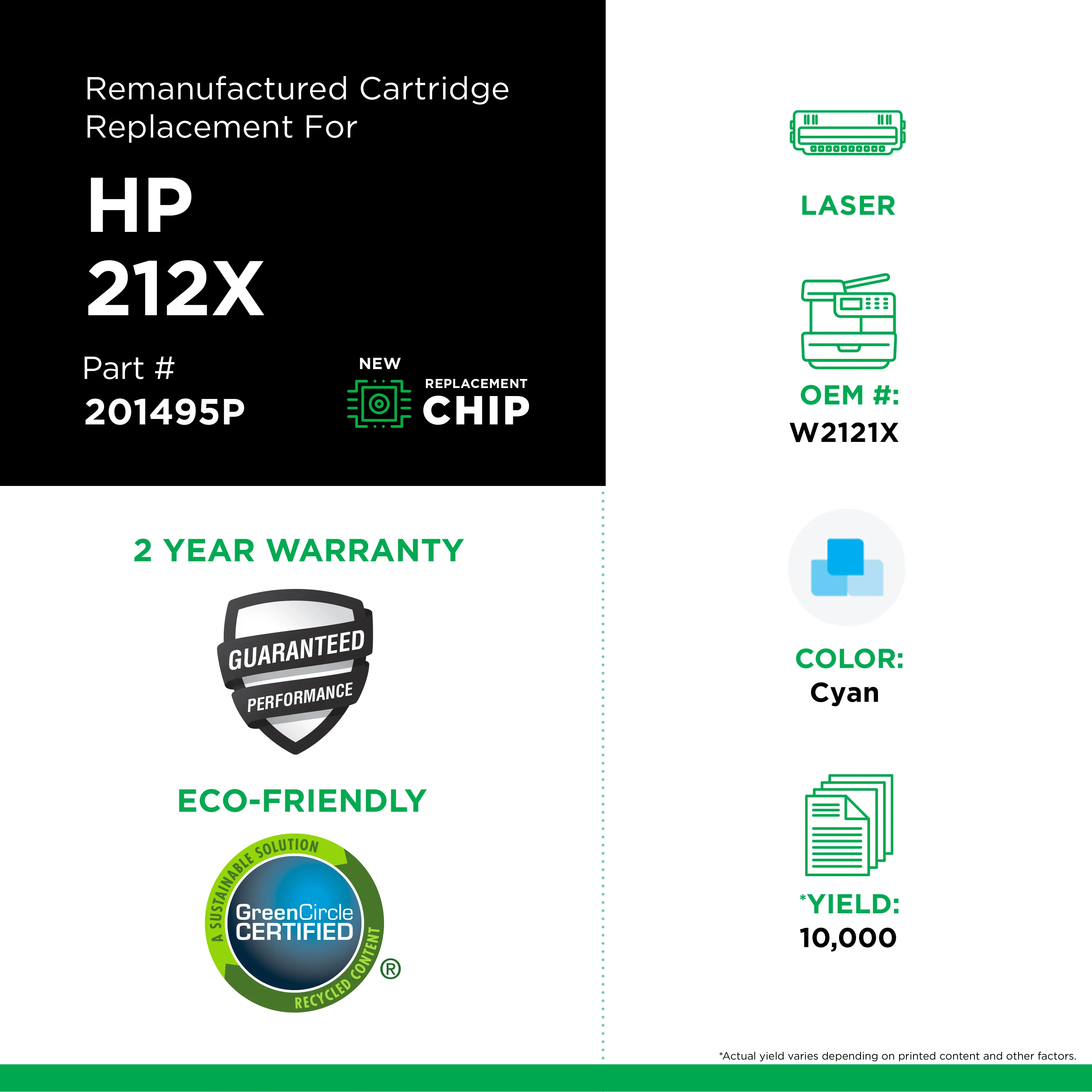 HP W2121X Remanufactured Cyan Color Laser Cartridge | Clover Imaging Group  USA