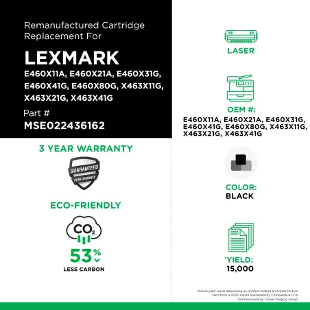 LEXMARK - E460X11A, E460X21A, E460X31G, E460X41G, E460X80G, X463X11G, X463X21G, X463X41G