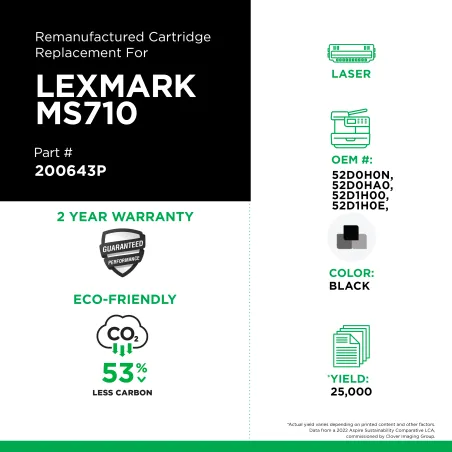 Lexmark - 52D0H0N, 52D0HA0, 52D1H00, 52D1H0E, 62D0HA0, 62D1H00