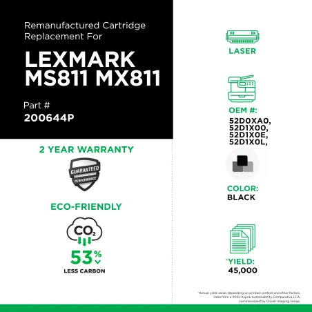 Lexmark - 52D0XA0, 52D1X00, 52D1X0E, 52D1X0L, 62D0XA0, 62D1X00