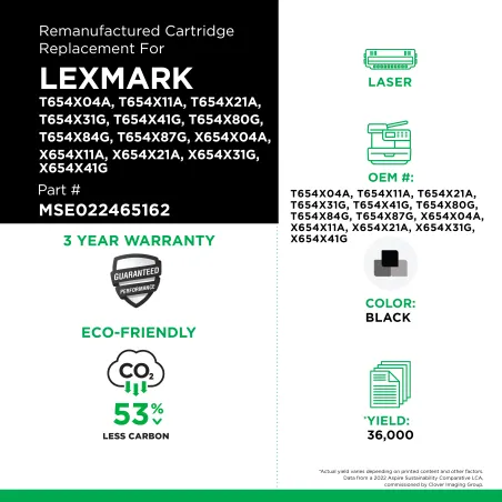 Lexmark - T654X04A, T654X11A, T654X21A, T654X31G, T654X41G, T654X80G, T654X84G, T654X87G, X654X04A, X654X11A, X654X21A, X654X31G, X654X41G
