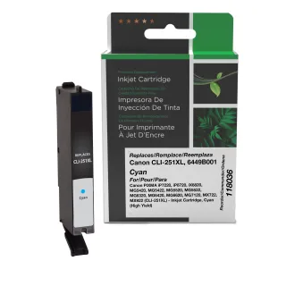 Clover Imaging Remanufactured High Yield Cyan Ink Cartridge for Canon CLI-251XL (6449B001)