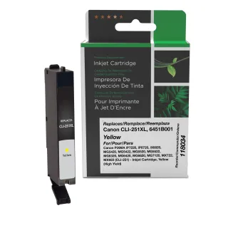 Clover Imaging Remanufactured High Yield Yellow Ink Cartridge for Canon CLI-251XL (6451B001)