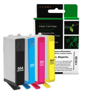 Clover Imaging Remanufactured Black, Cyan, Magenta, Yellow Ink Cartridges for HP 564 (3YQ22AN) 4-Pack