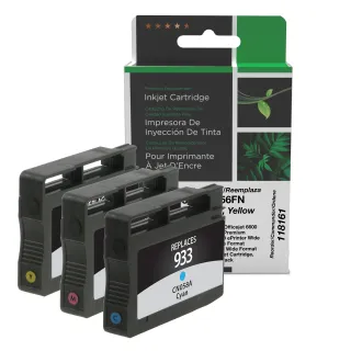 Clover Imaging Remanufactured Cyan, Magenta, Yellow Ink Cartridges for HP 933 (N9H56FN) 3-Pack