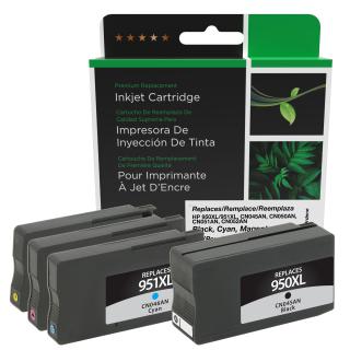 Clover Imaging Remanufactured High Yield Black, Cyan, Magenta, Yellow Ink Cartridges for HP 950XL/HP 951XL (T0A82AA) 4-Pack