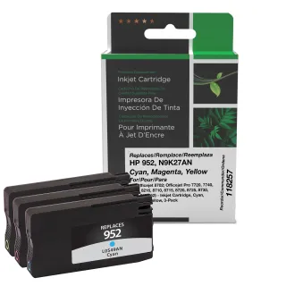 Clover Imaging Remanufactured Cyan, Magenta, Yellow Ink Cartridges for HP 952 (N9K27AN) 3-Pack
