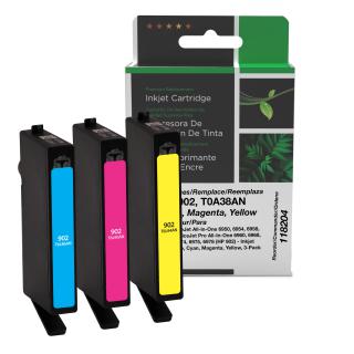 Clover Imaging Remanufactured Cyan, Magenta, Yellow Ink Cartridges for HP 902 (T0A38AN) 3-Pack
