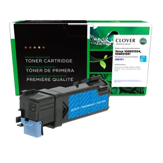 Clover Imaging Remanufactured High Yield Cyan Toner Cartridge for Xerox 106R01594/106R01591