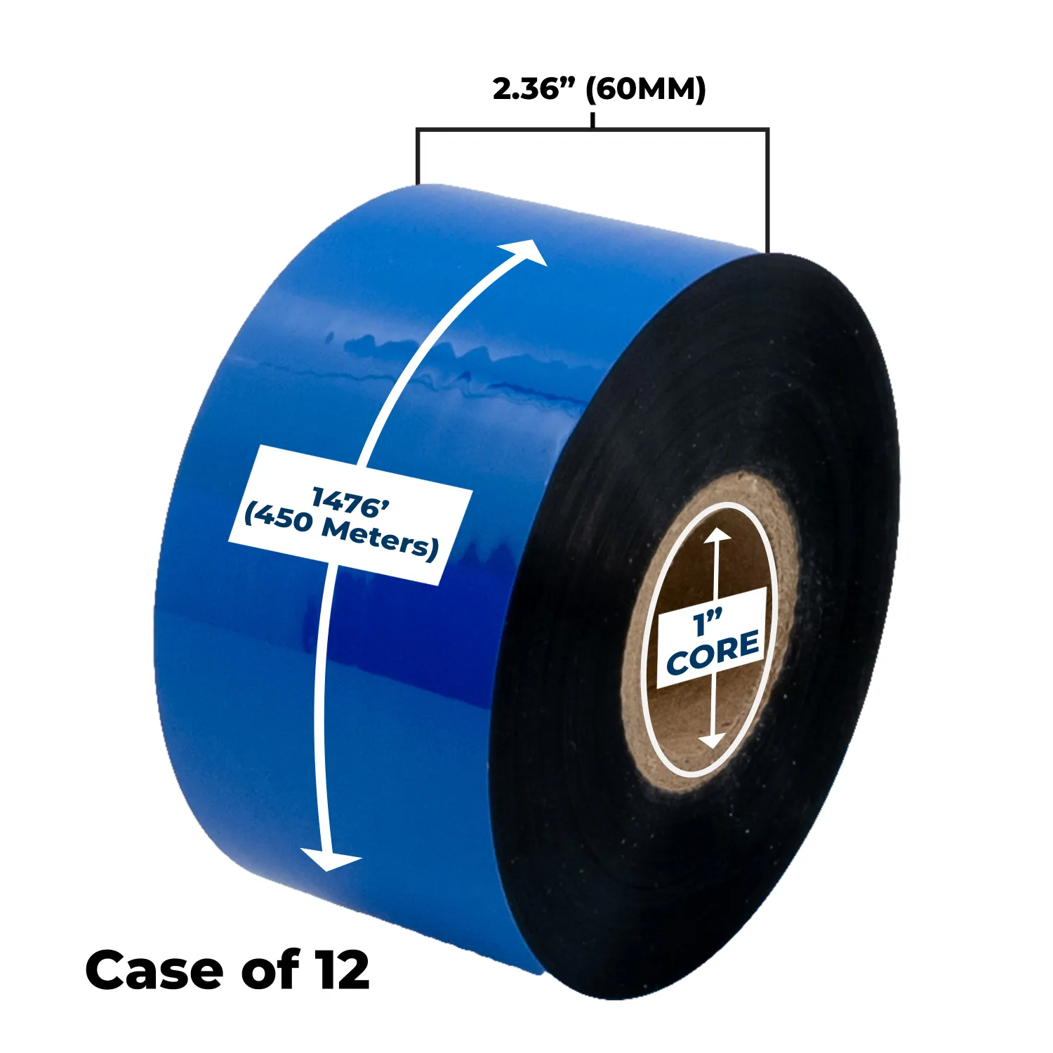 Clover Non-OEM New Performance Wax Ribbon 60mm x 450M (12 Ribbons