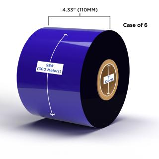 Clover Imaging Non-OEM New Resin Ribbon 110mm x 300M (6 Ribbons/Case) for Zebra Printers