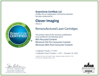 Remanufactured Cartridges 86% Recycled Content