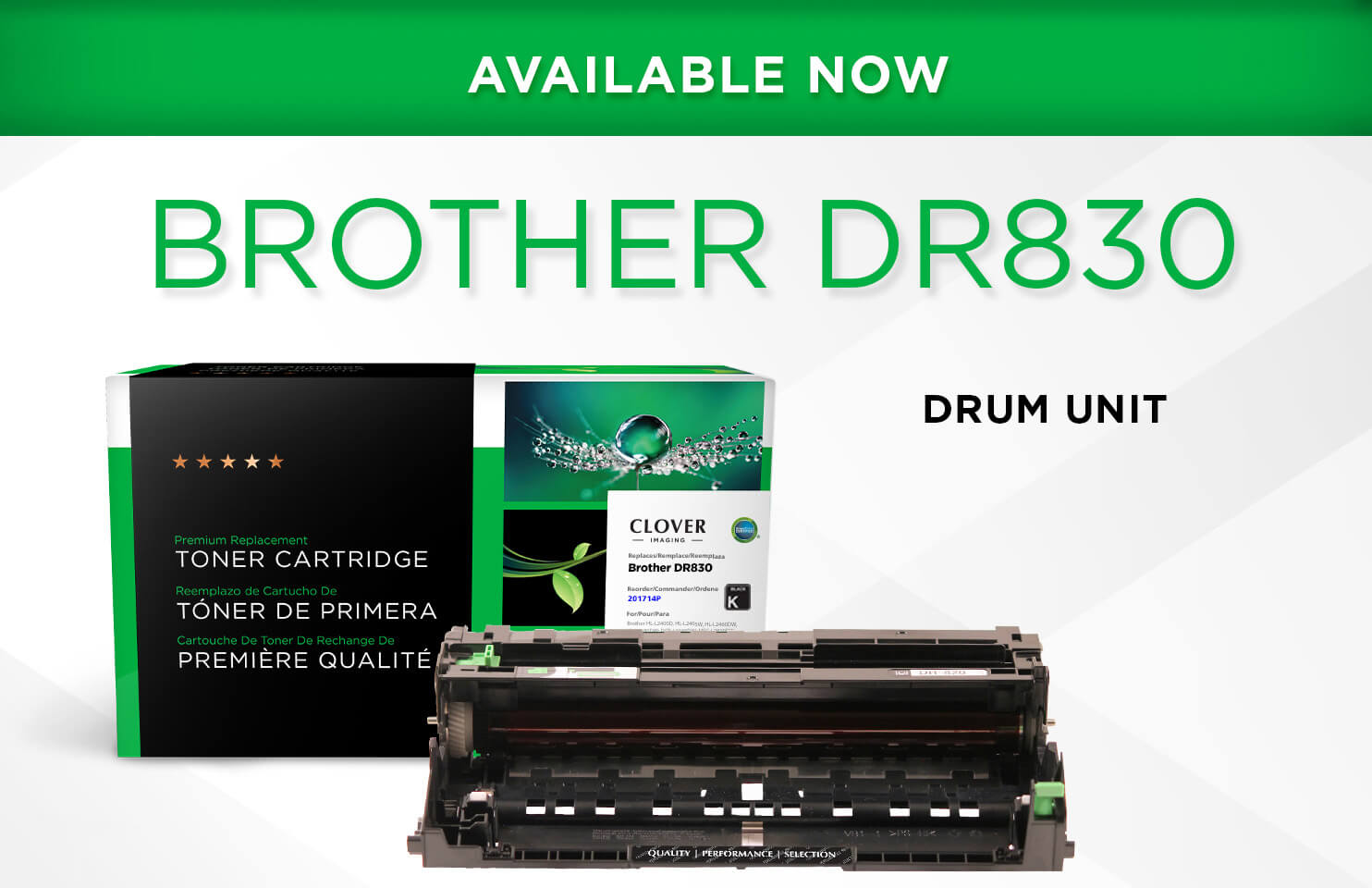 Available Now: Clover Imaging's remanufactured Brother DR830 drum unit